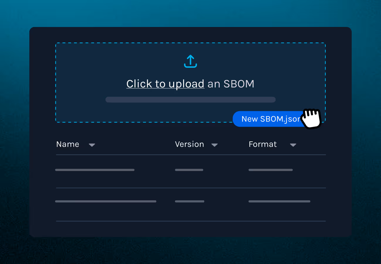 Manifest SBOM upload UI