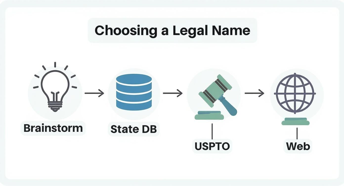 Infographic about how to register a business name