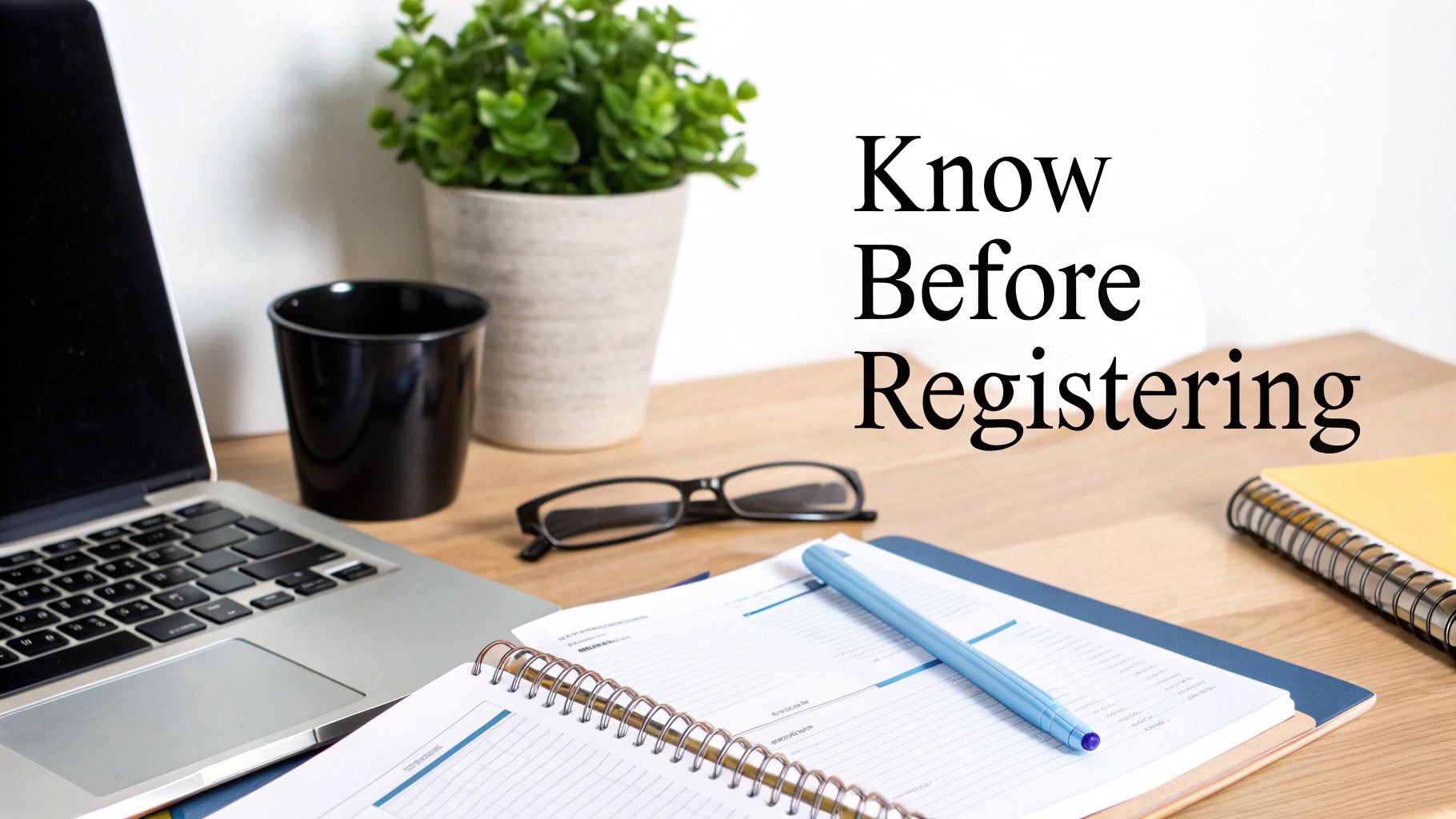 A person brainstorming business name ideas on a notepad.