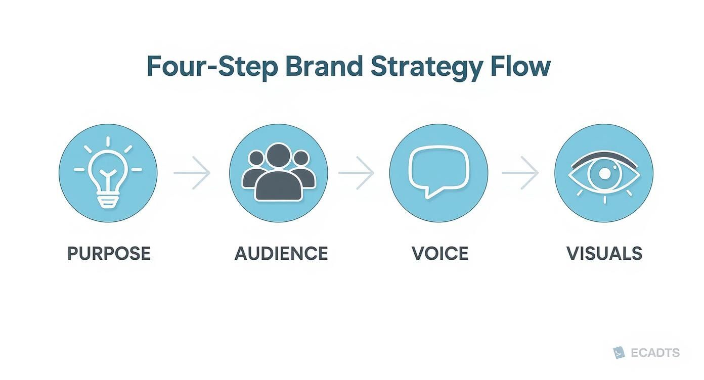 Infographic about how to create a brand strategy