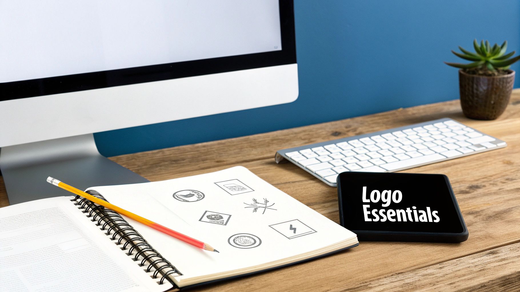 A collage of iconic, simple logos like Nike, Apple, and McDonald's.