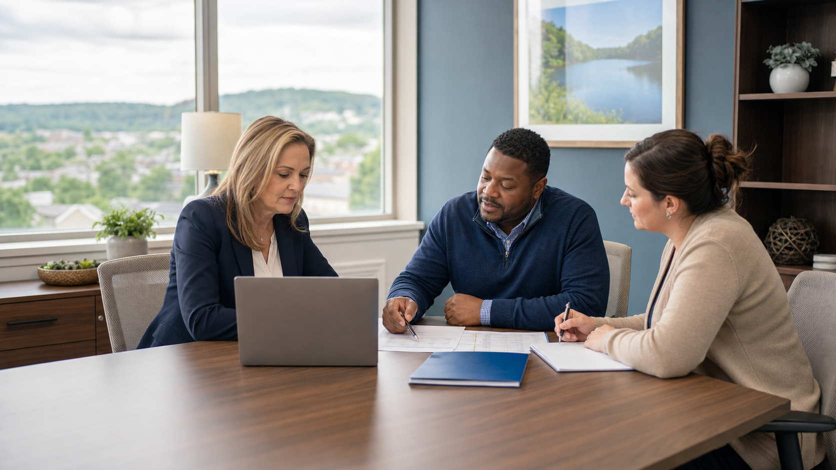 Nursing home leaders reviewing a healthcare staffing coverage plan