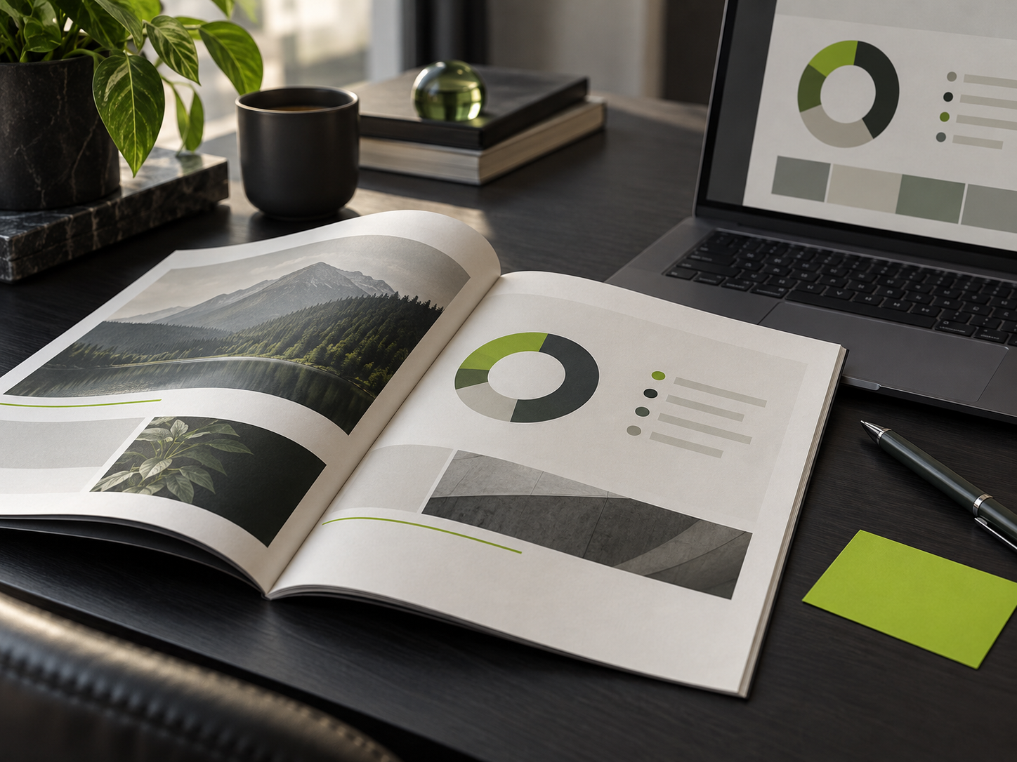Retirement plan booklet and laptop illustrating a review of 401(k) investment choices