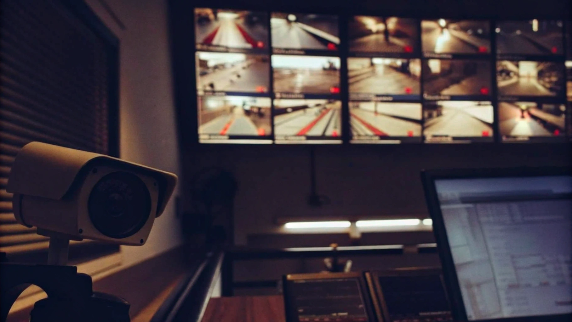 CCTV System Overview in a Security Control Room