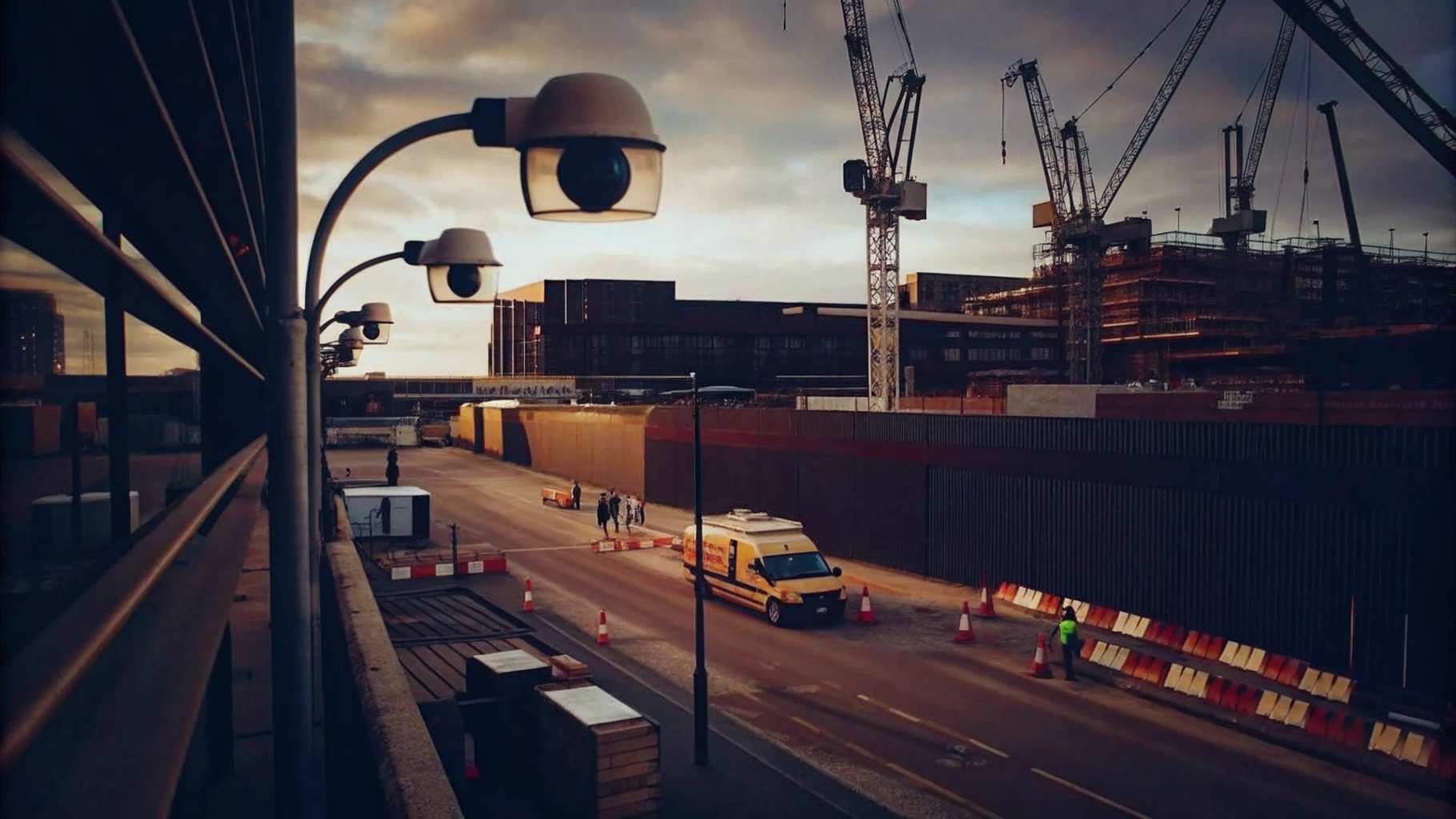 Advanced Security Measures at Urban Construction Site