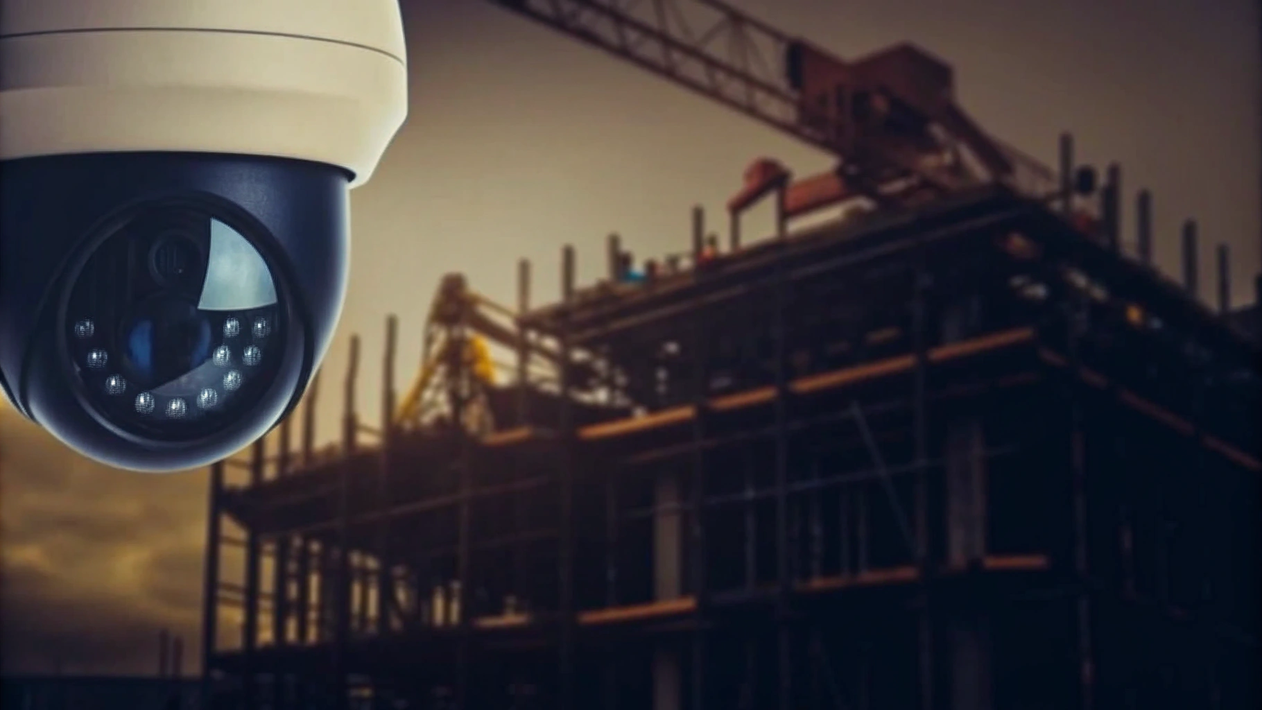 Dome CCTV Camera at Construction Site