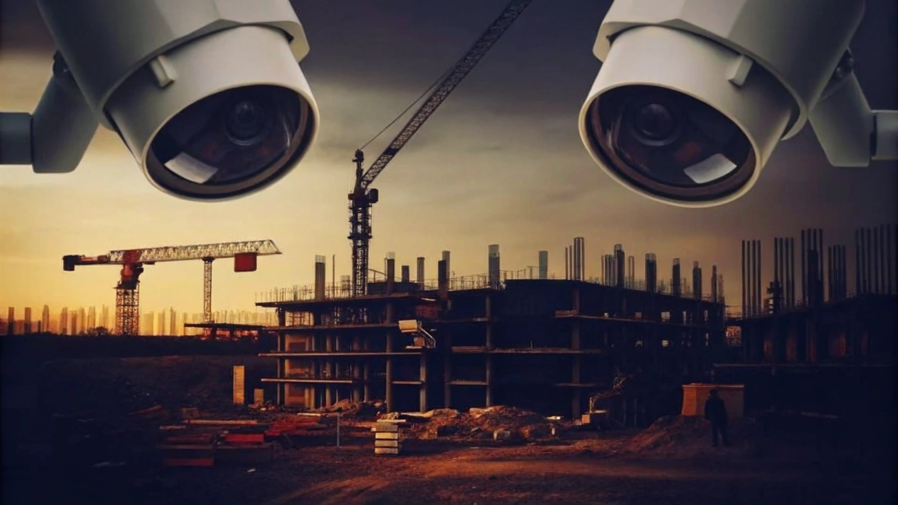 Secured Construction Site with CCTV Monitoring
