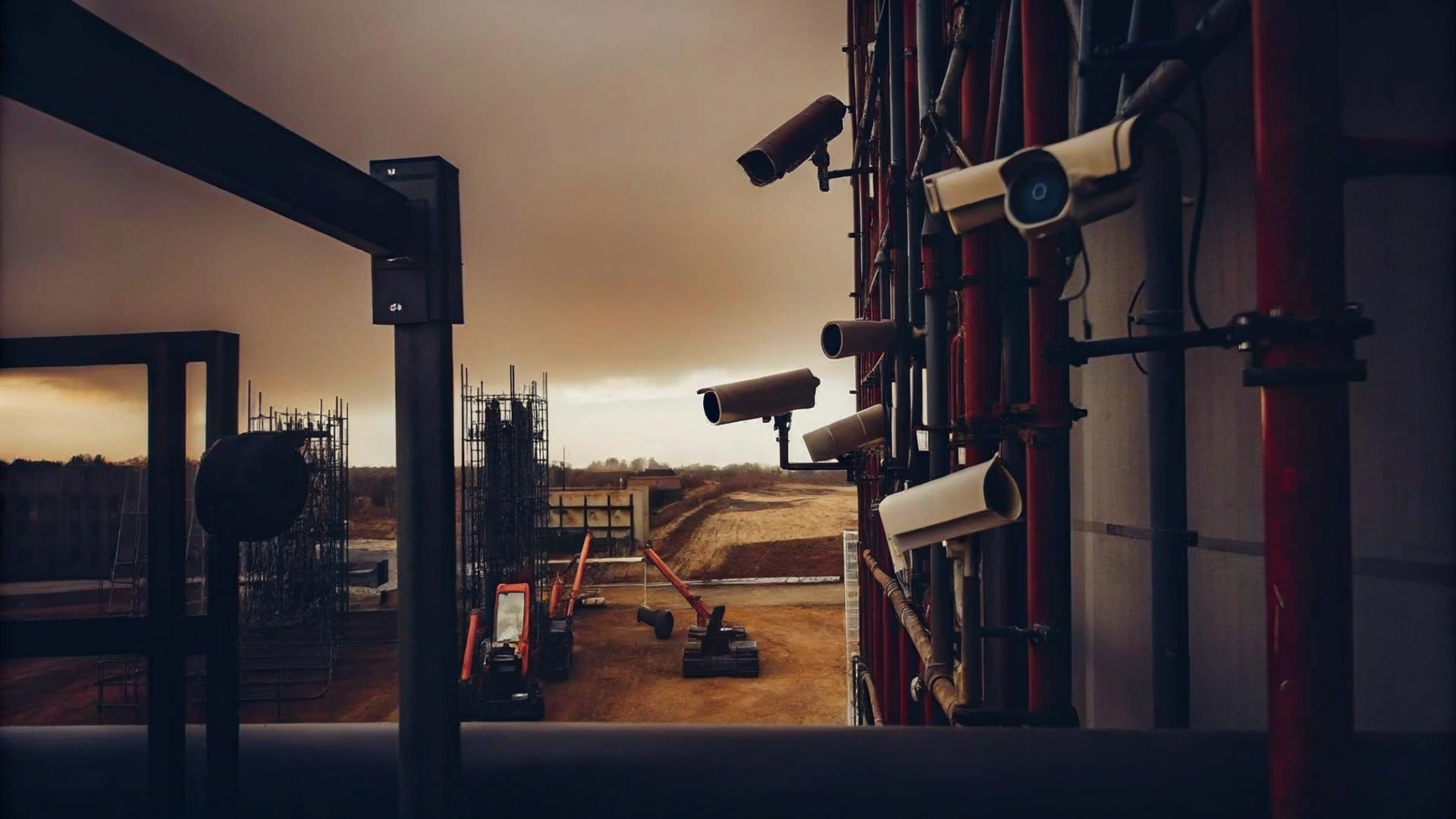 Surveillance Cameras on a Construction Site