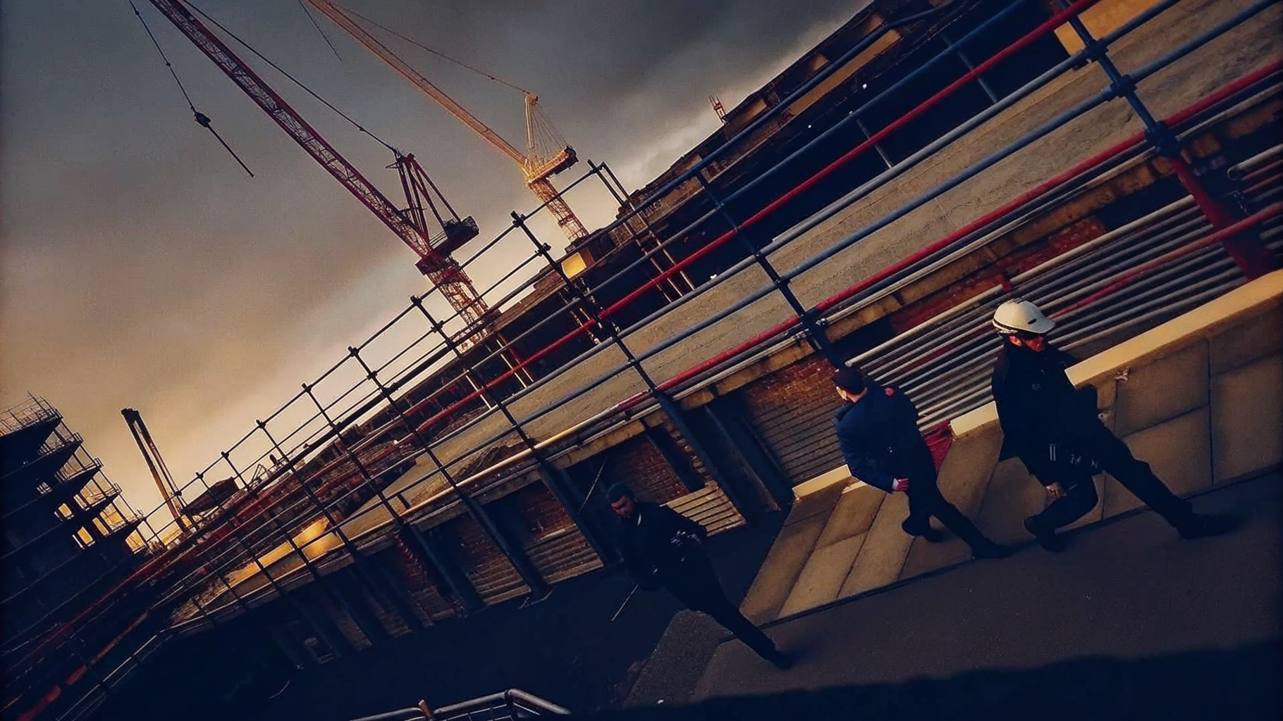 Bodyguards at Work in Urban Construction