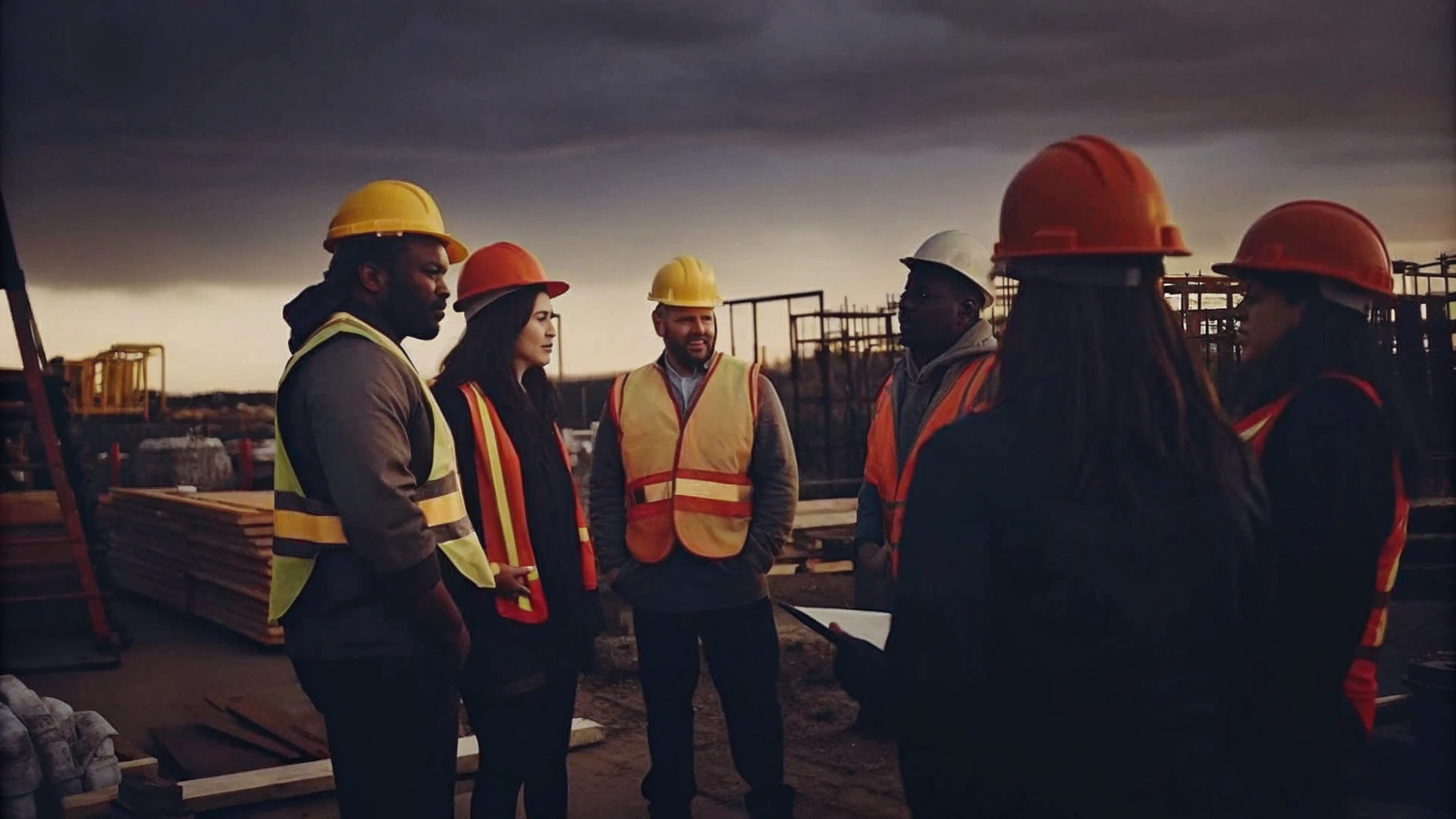 Proactive Safety Meeting on a Construction Site