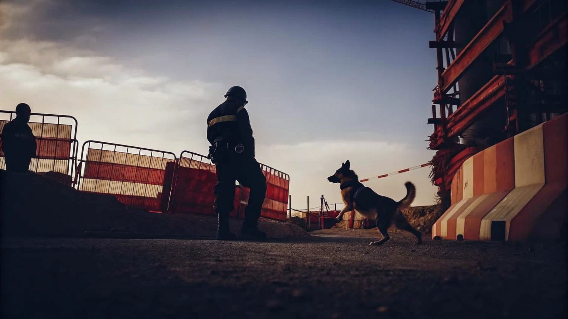 Dog Handler Enhancing Security Operations