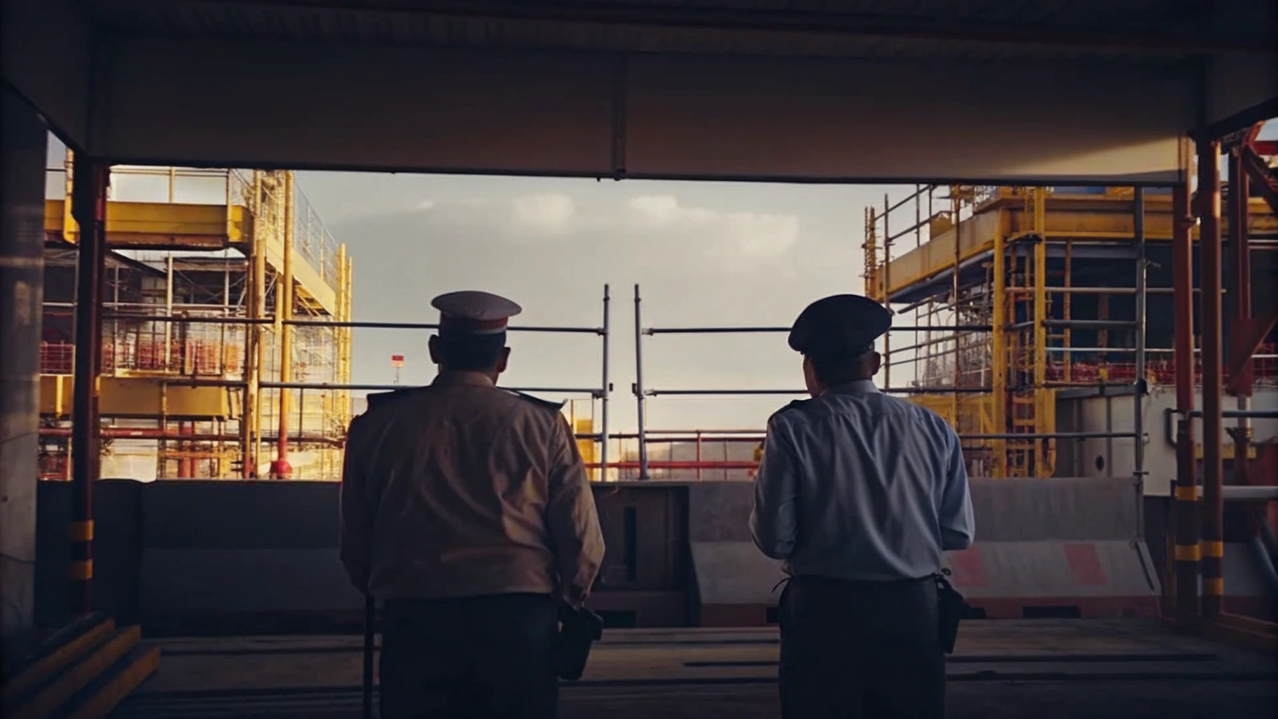 Professional Security Personnel on Construction Site