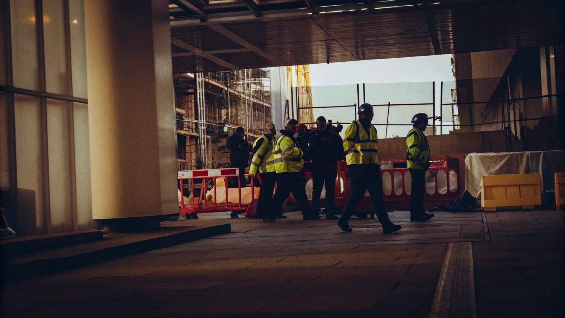 Security Team Responding to Alarm at Construction Site