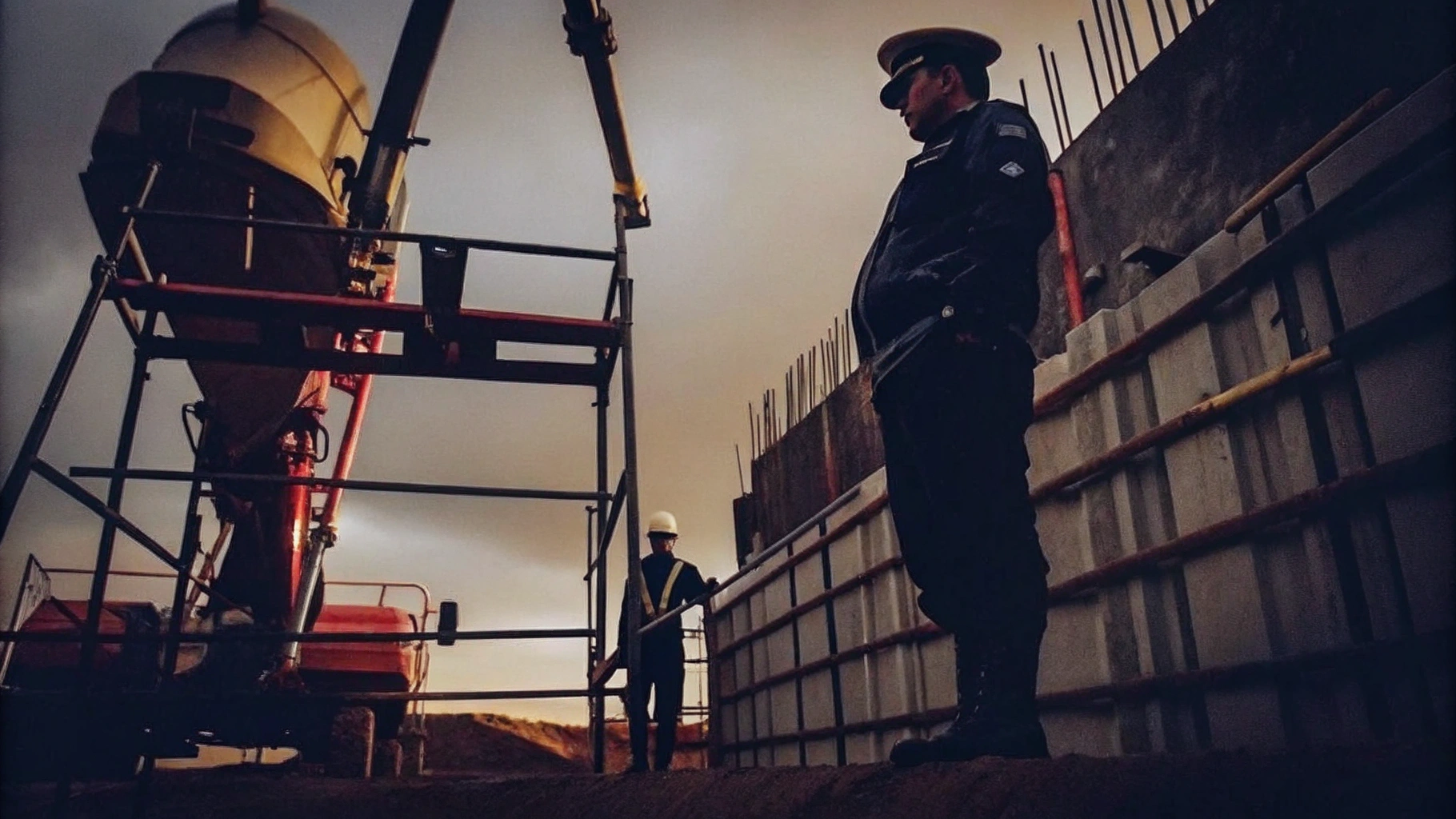 On-Site Security Personnel at Construction Site