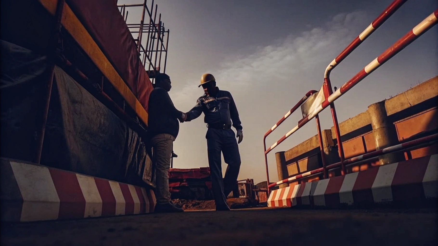 Security Officer Engaging with the Public at a Construction Site Security Officer Engaging with the Public at a Construction Site