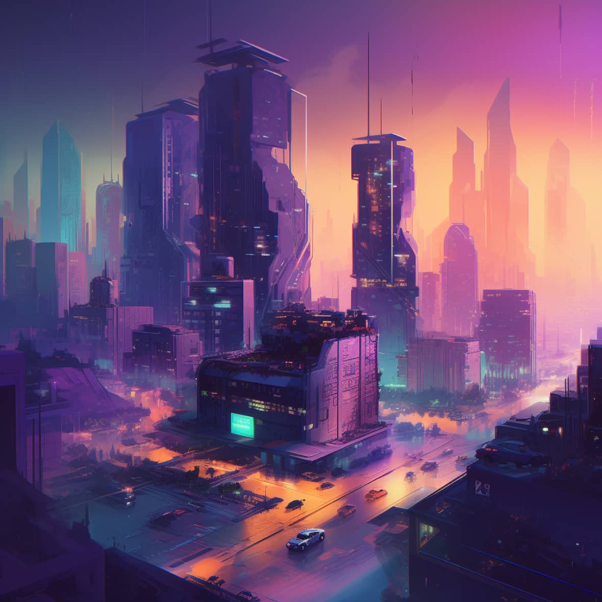 Artwork #348 (Cyberpunk City)