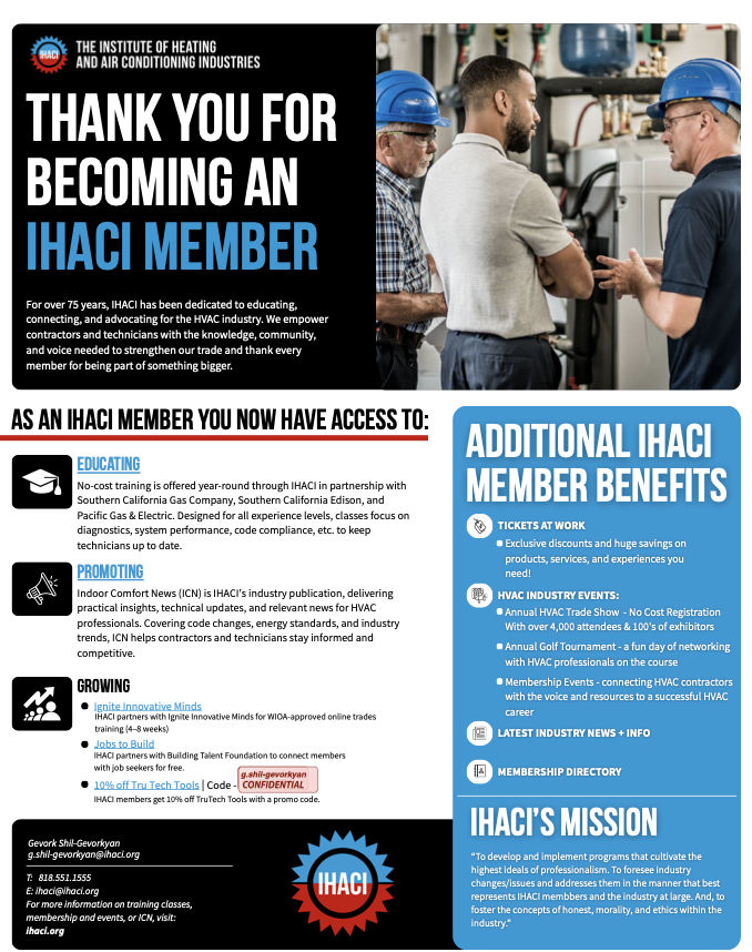 IHACI Membership Packet cover — click to open the PDF