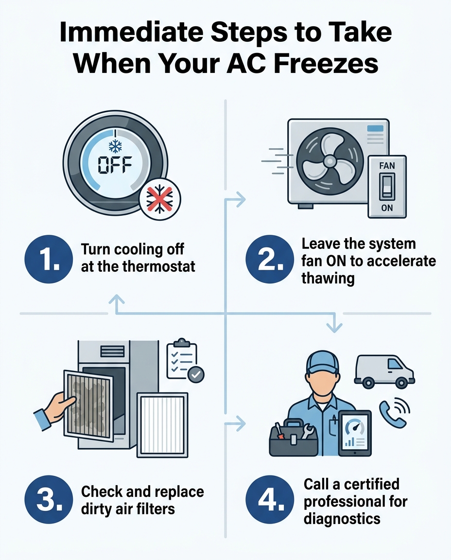 Immediate Steps to Take When Your AC Freezes