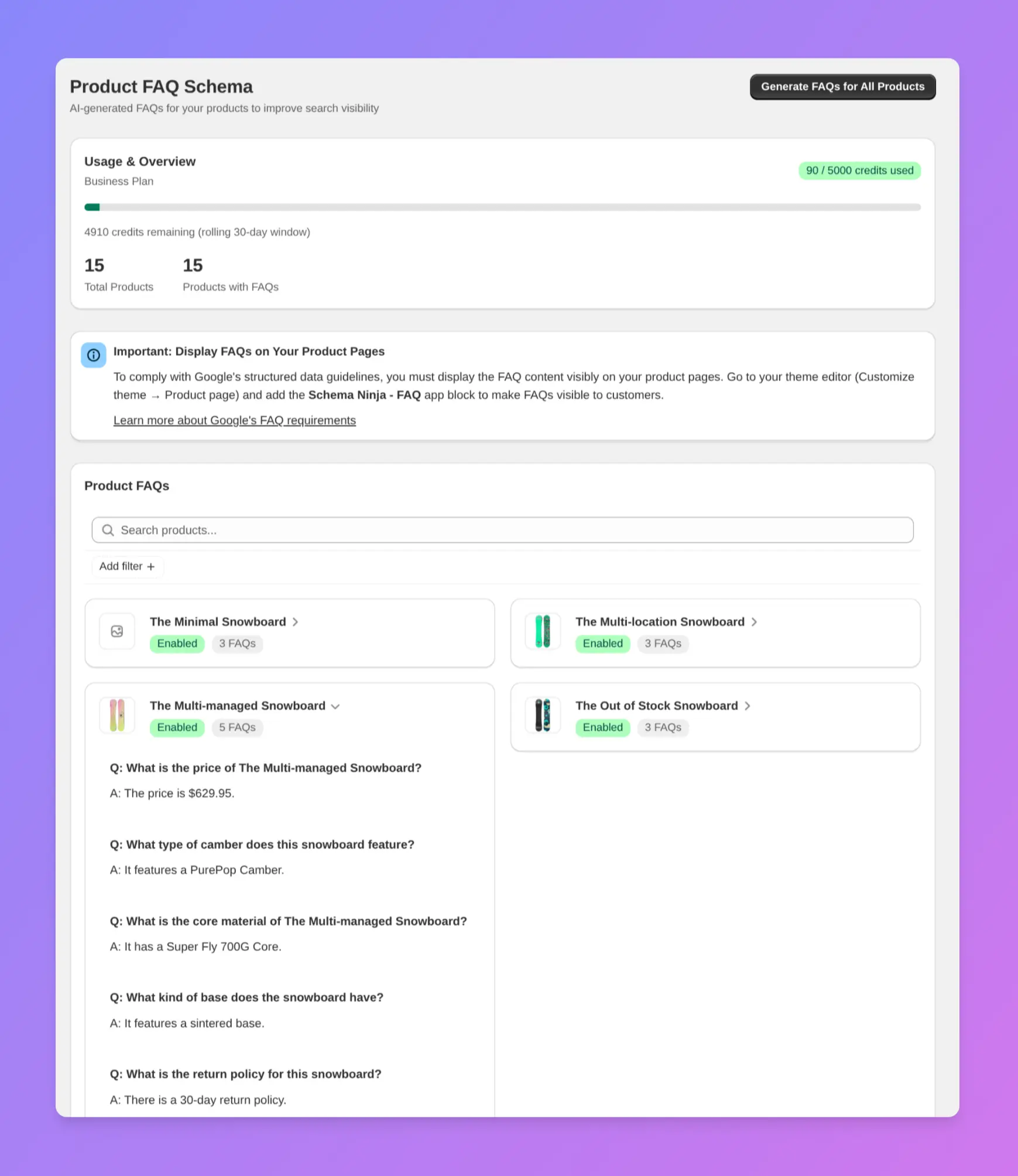 Schema Ninja - Product FAQs 