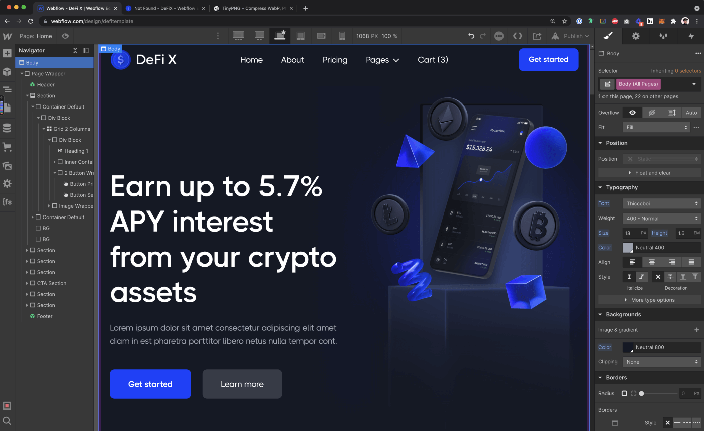 Typography - DeFi X Webflow Template