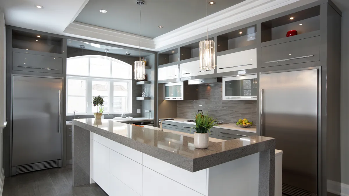 Modern kitchen remodeling project in South Florida featuring moisture-resistant flooring, updated cabinetry, and durable countertops designed to prevent water damage