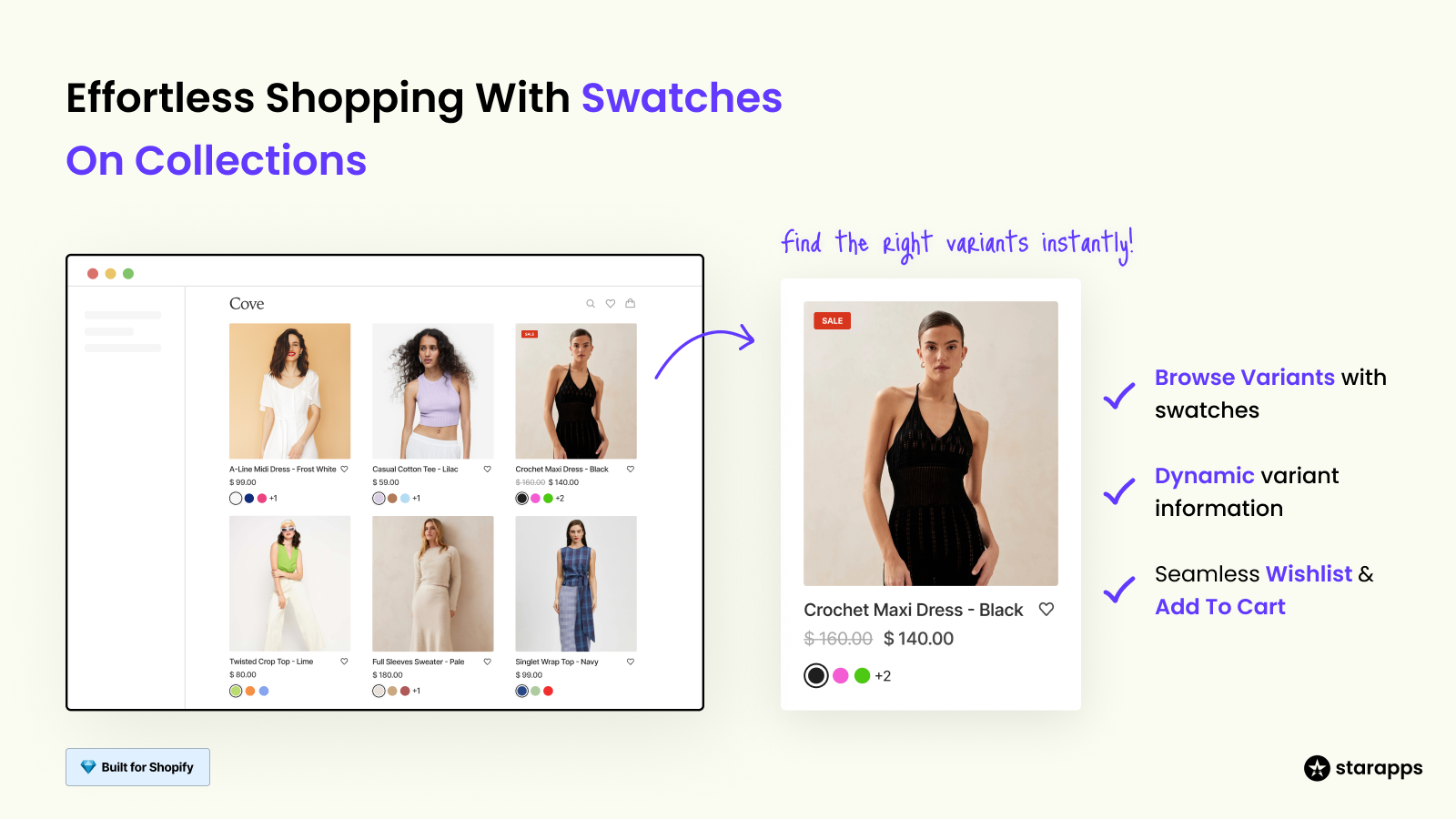 Swatches on Collection Page, Dynamic collection swatches Shopify