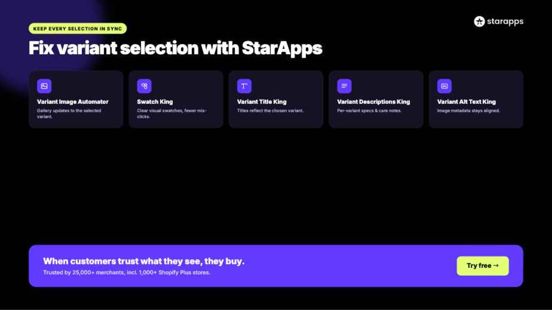 Fix Variant Selection Issues With StarApps