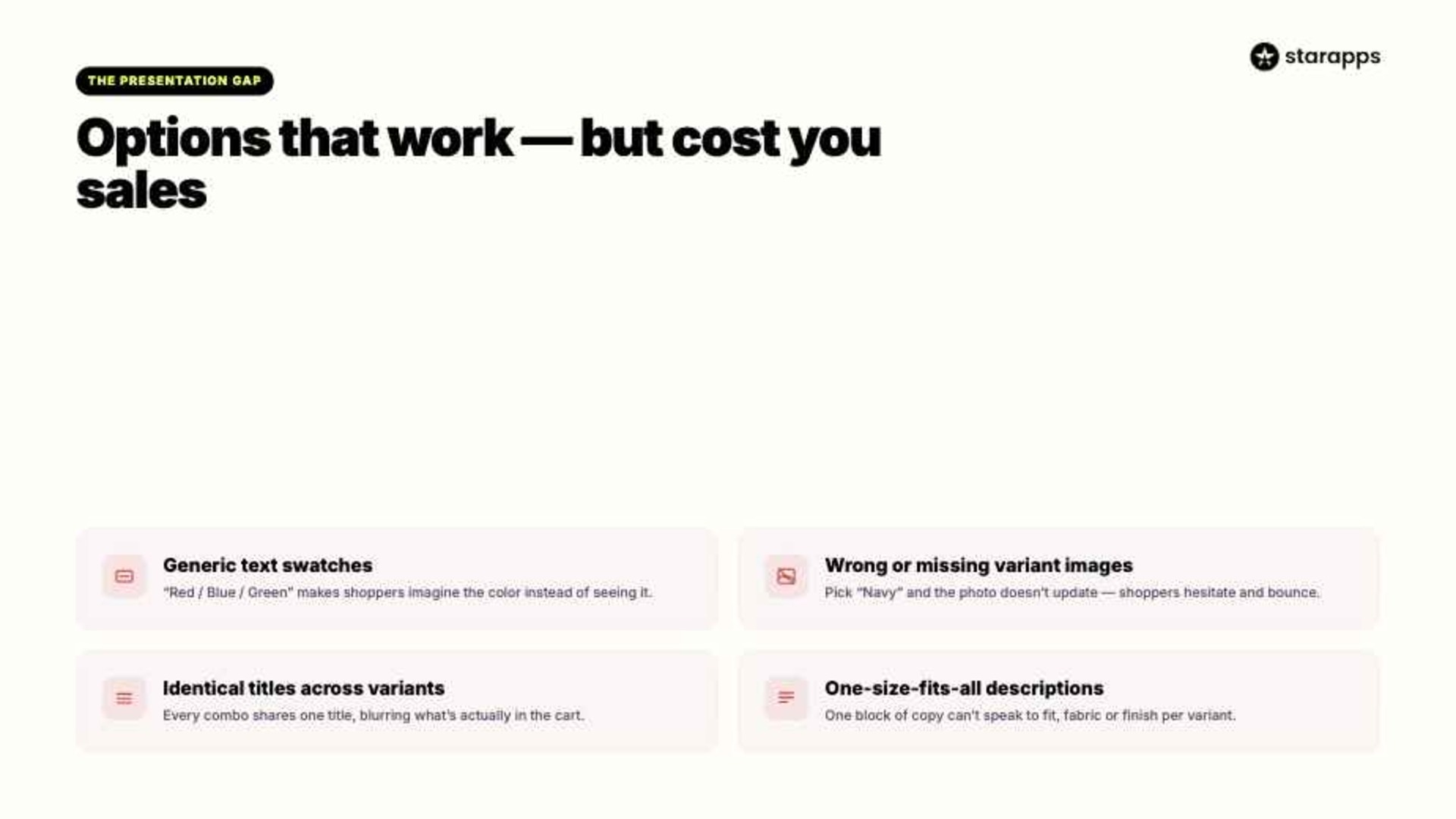 The Other Half of the Problem: Options That Work, But Look Bad