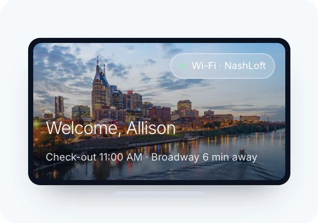 Personalized TV welcome screen greeting Allison