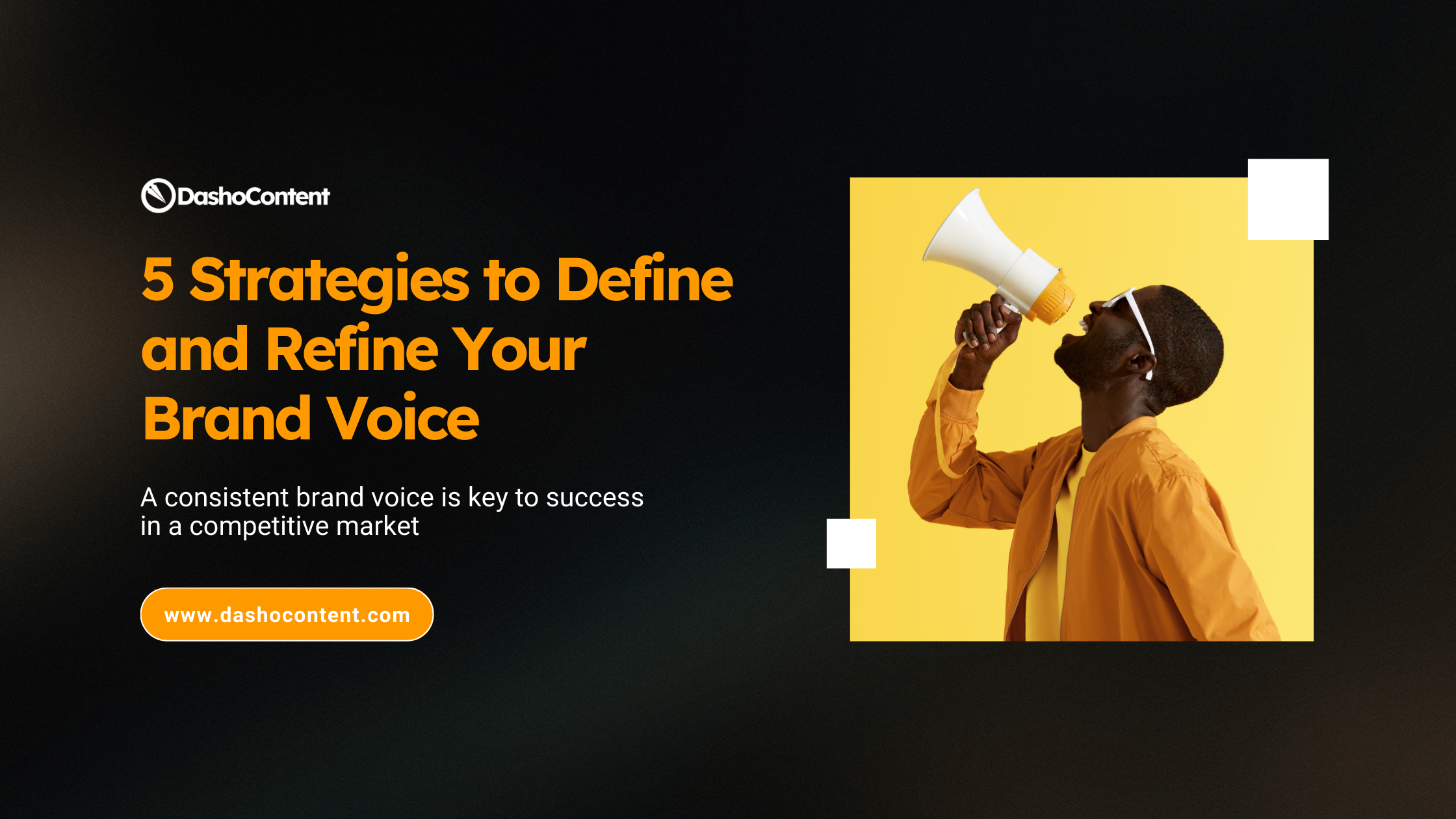
Establishing a distinct brand voice is crucial for success in today's competitive business landscape. This blog explores actionable strategies to define and refine your brand voice, align it with your target audience, reflect your values, choose the right language and style, and maintain consistency and authenticity. Unlock the power of your brand voice with DashoContent. Visit dashocontent.com to learn more.