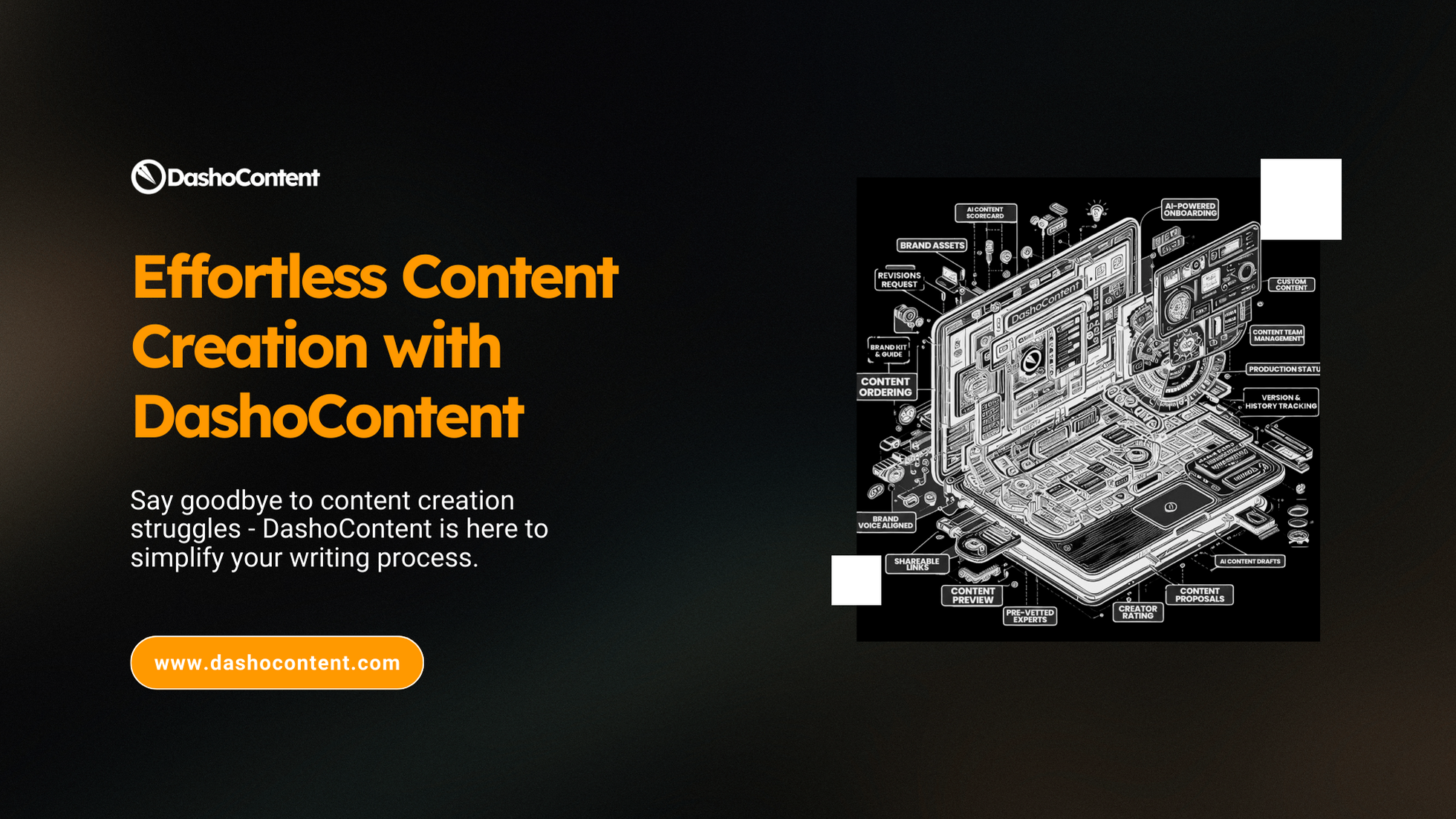 Say goodbye to content creation struggles - DashoContent is here to simplify your writing process.