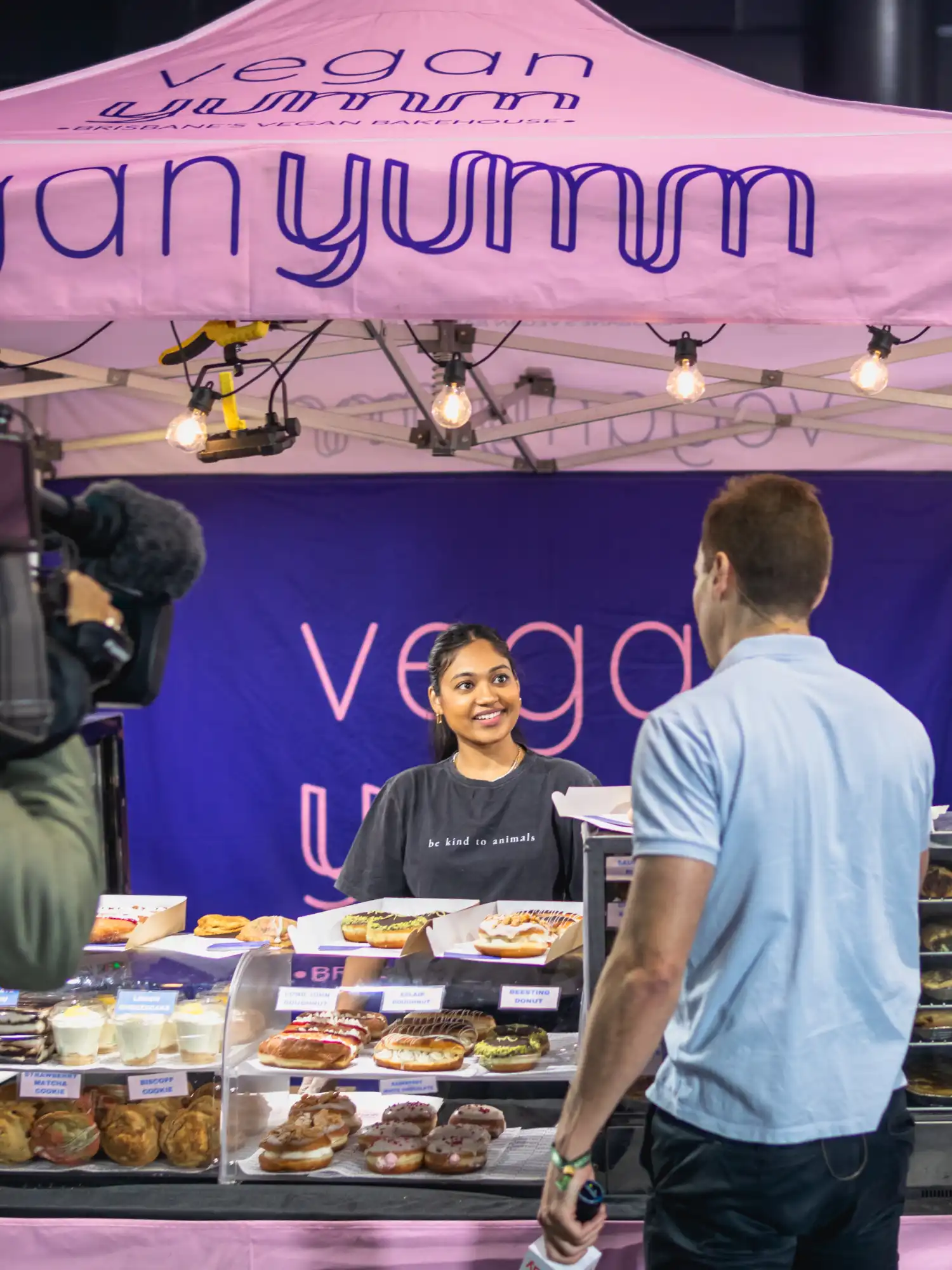 Event photography for Veganyumm at the Brisbane Vegan Expo while interviewed by Channel 9