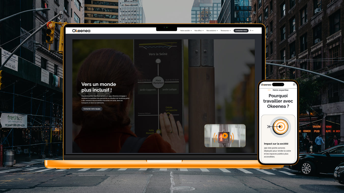 Refonte site Okeenea – accessibilité numérique et design inclusif pour entreprise de mobilité urbaine