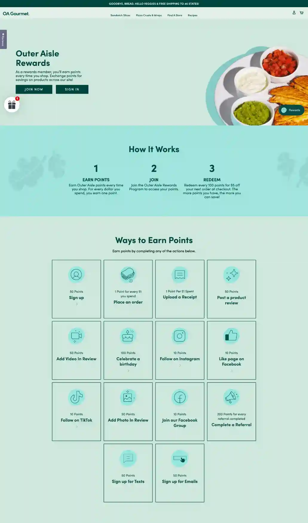 nector rewards page