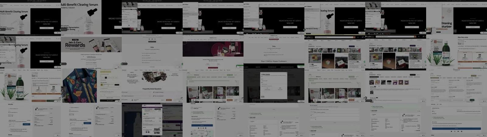 Screens from the Nector online store tour