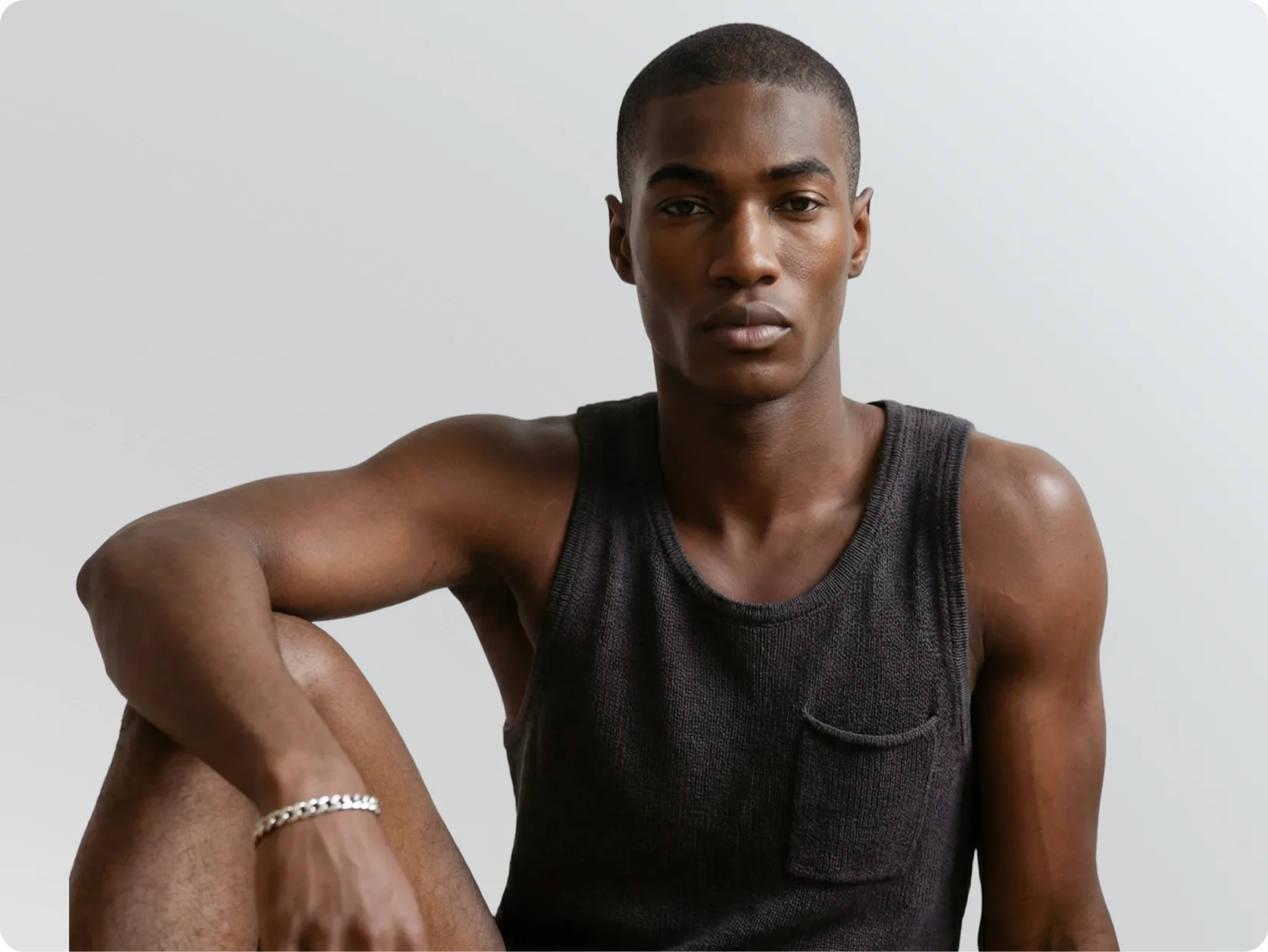 AI generated model in a black tank top