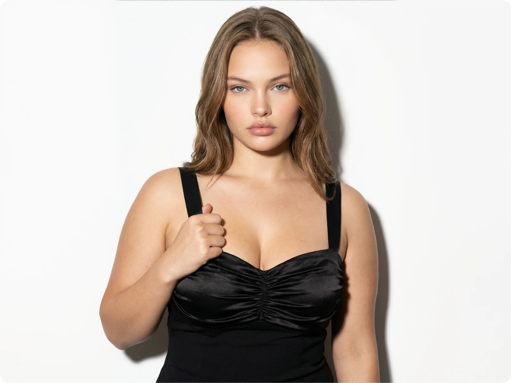AI generated model in a black dress