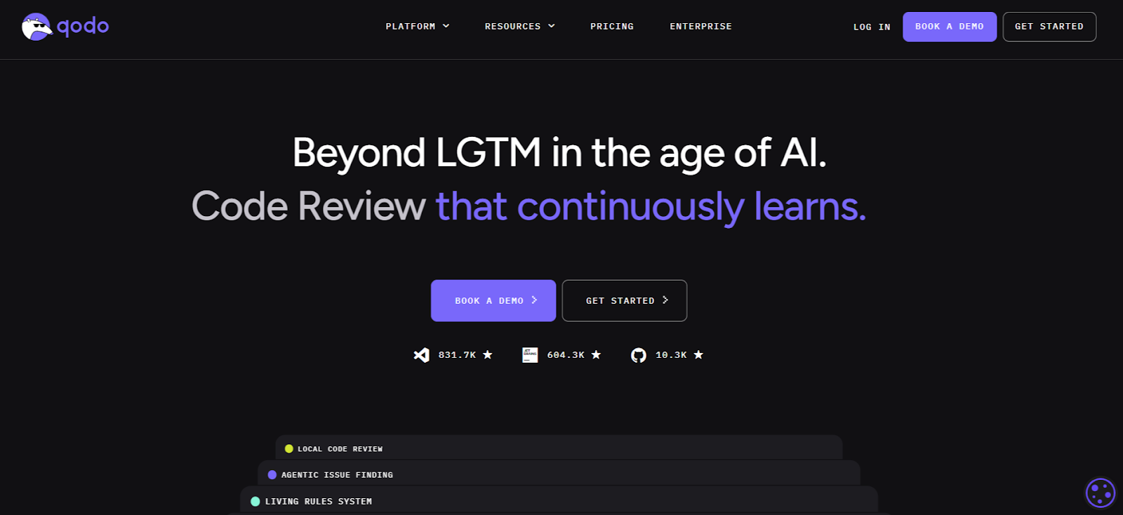 Qodo built specifically for code review at scale, ensuring shipped code is correct and consistent