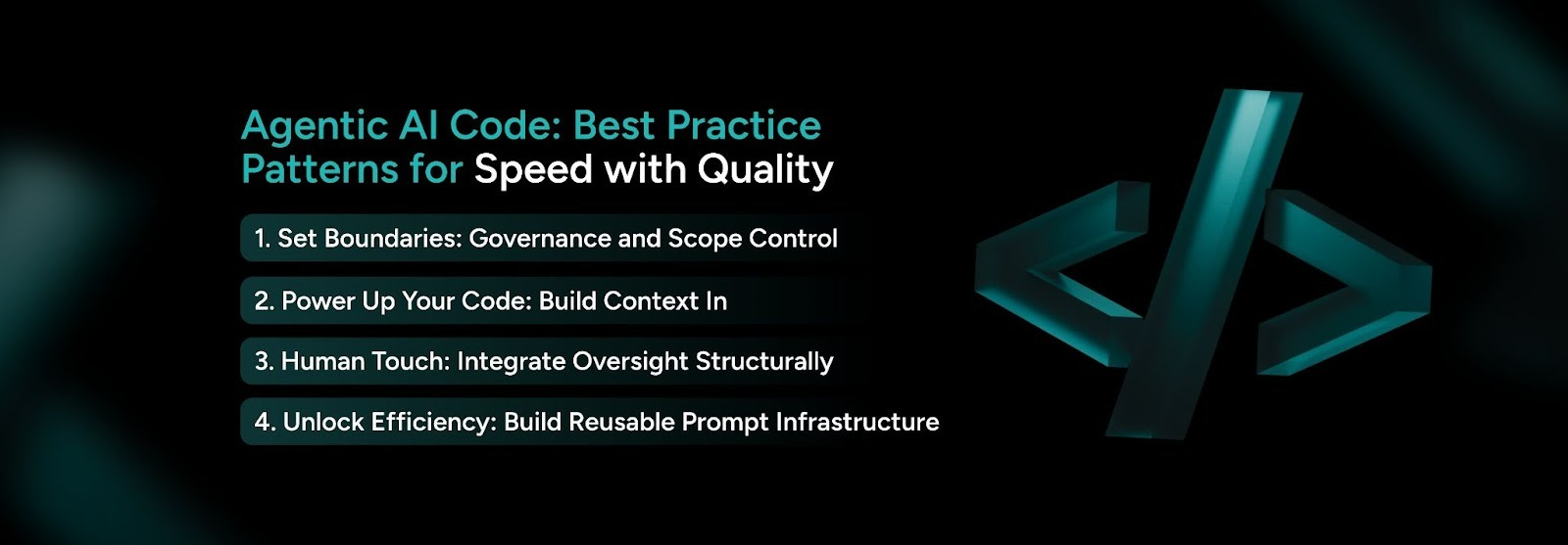 Best practice for Agentic AI coding to deliver software faster while maintaining strong code quality.