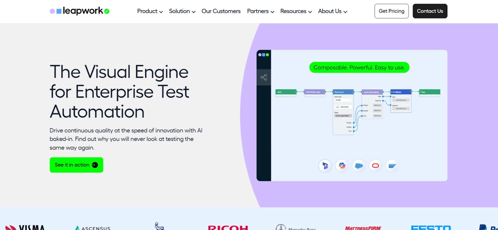 Leapwork AI helps teams generate and extract test data faster while enabling advanced testing.