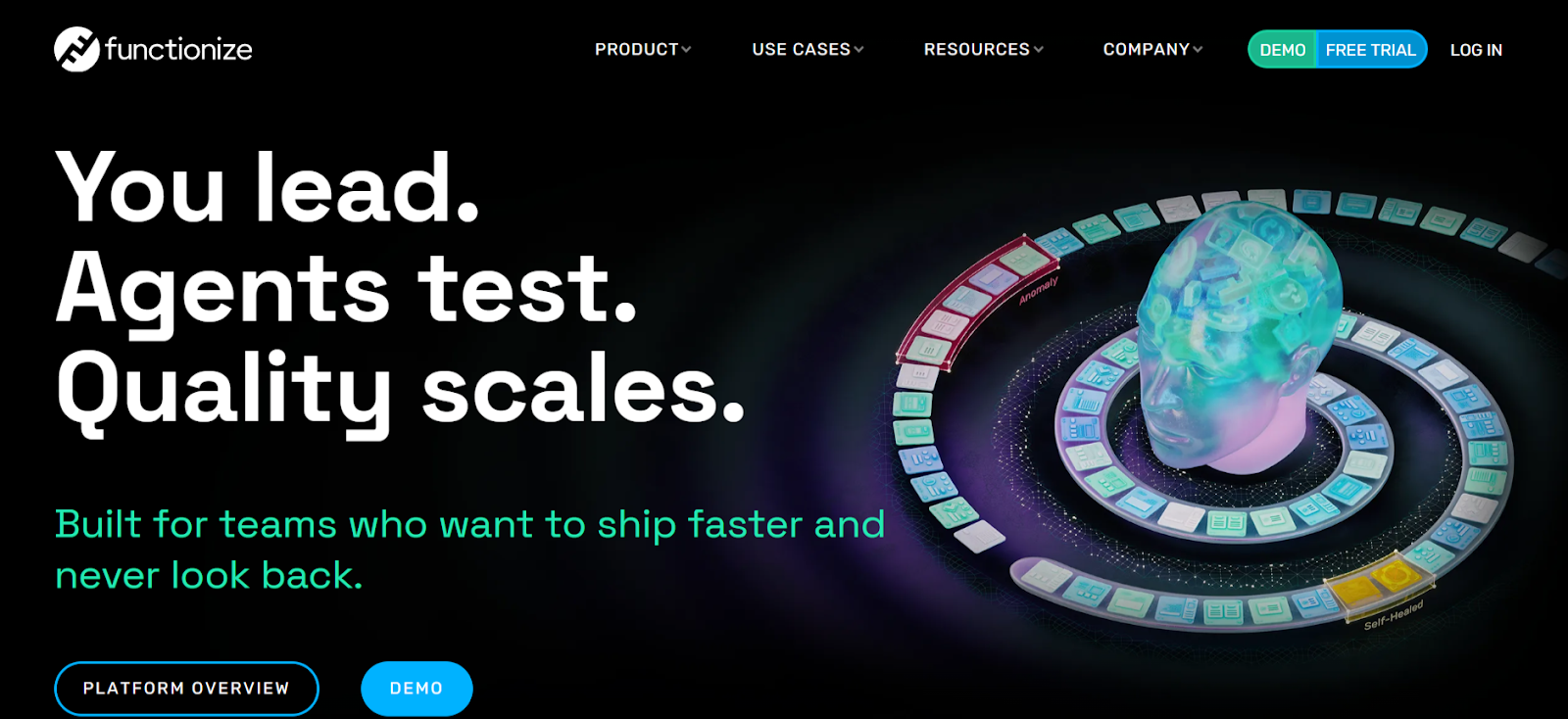  Functionize AI testing platform where intelligent agents automate testing to help teams scale quality.