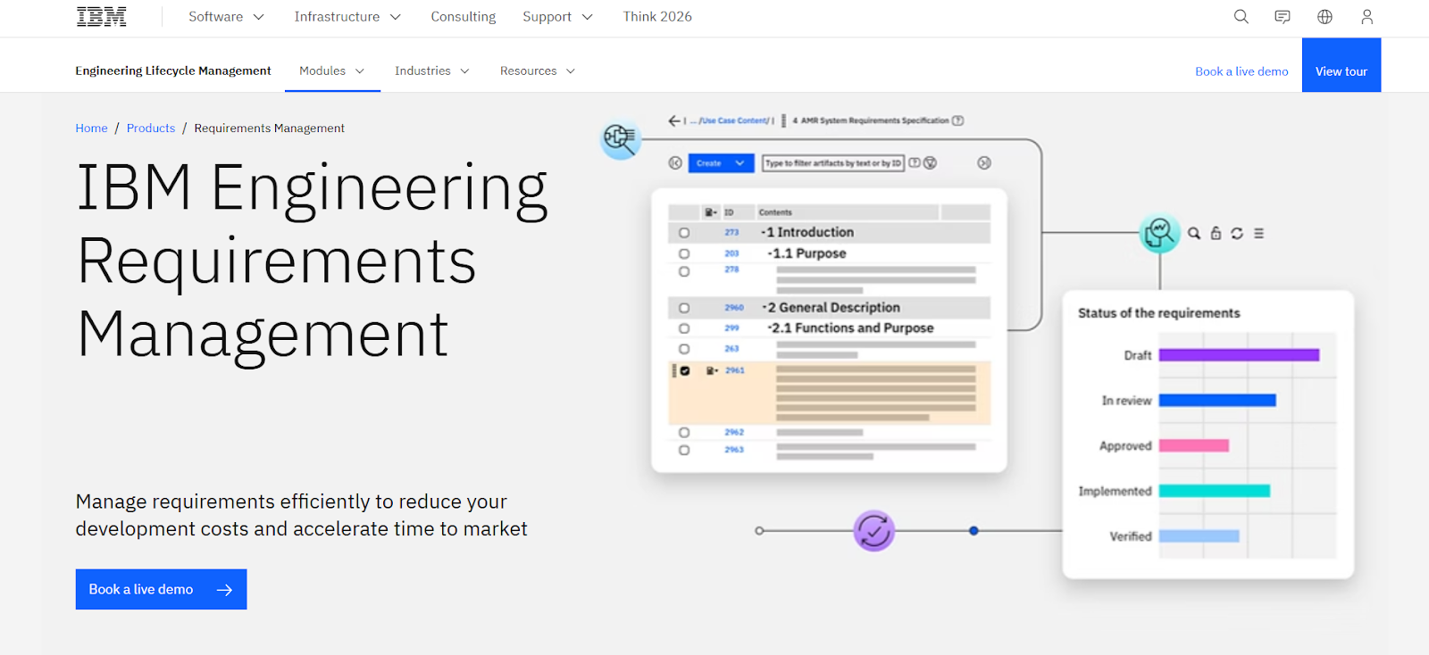 IBM Engineering Requirements Management helps teams manage requirements efficiently to reduce costs.