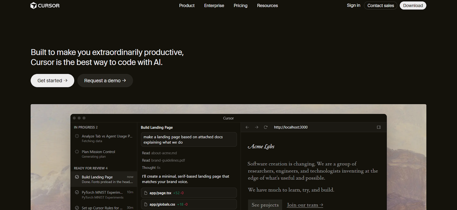 Cursor AI coding assistant helping developers write code faster.