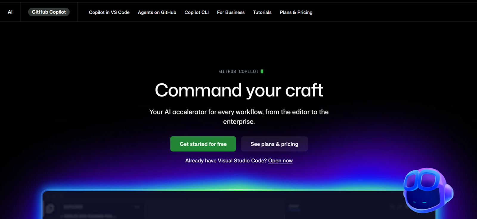 GitHub Copilot AI coding assistant helping developers accelerate workflows.