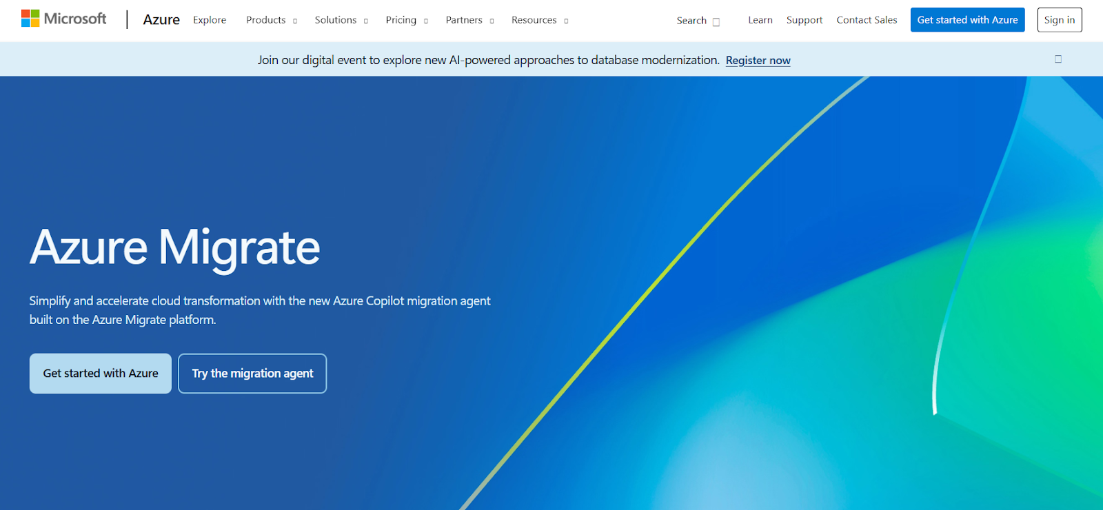 an image showing homepage of Microsoft Azure Migrate