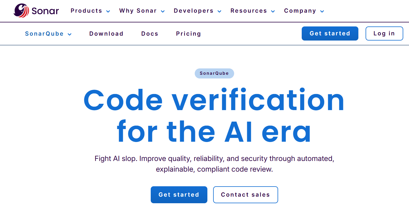 an image showing homepage of SonarQube