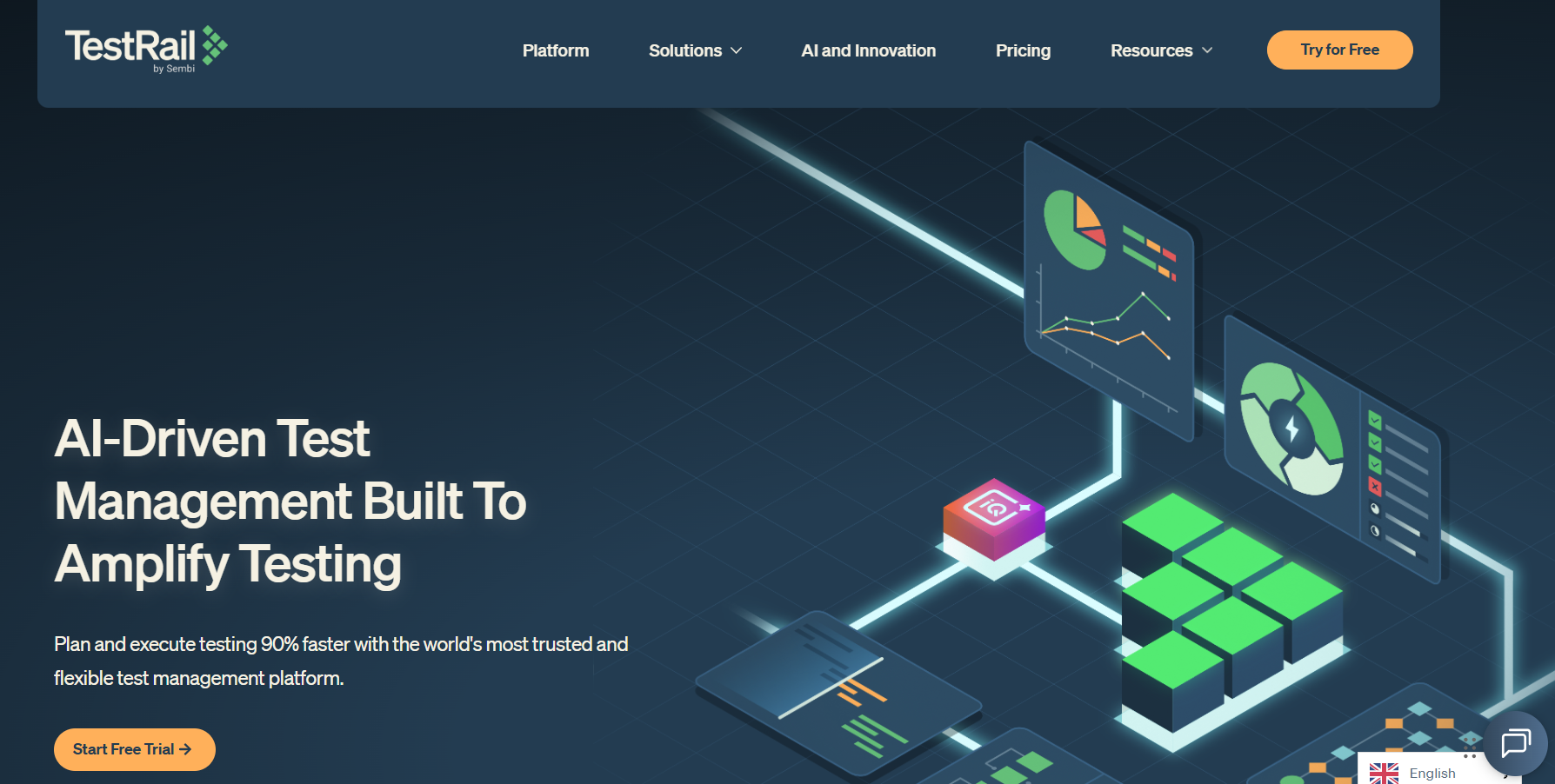 an image showing TestRail homepage details