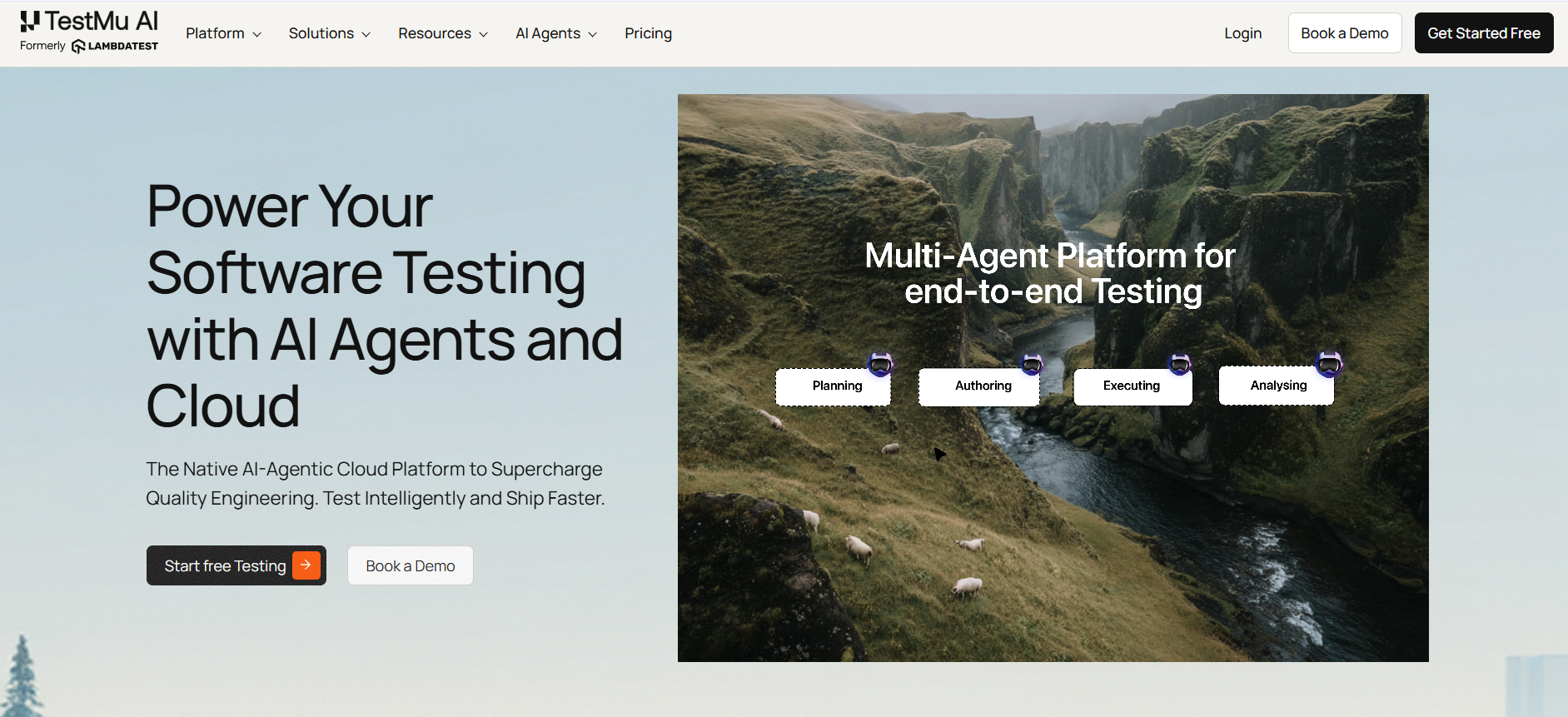 an image showing TestMu AI homepage details