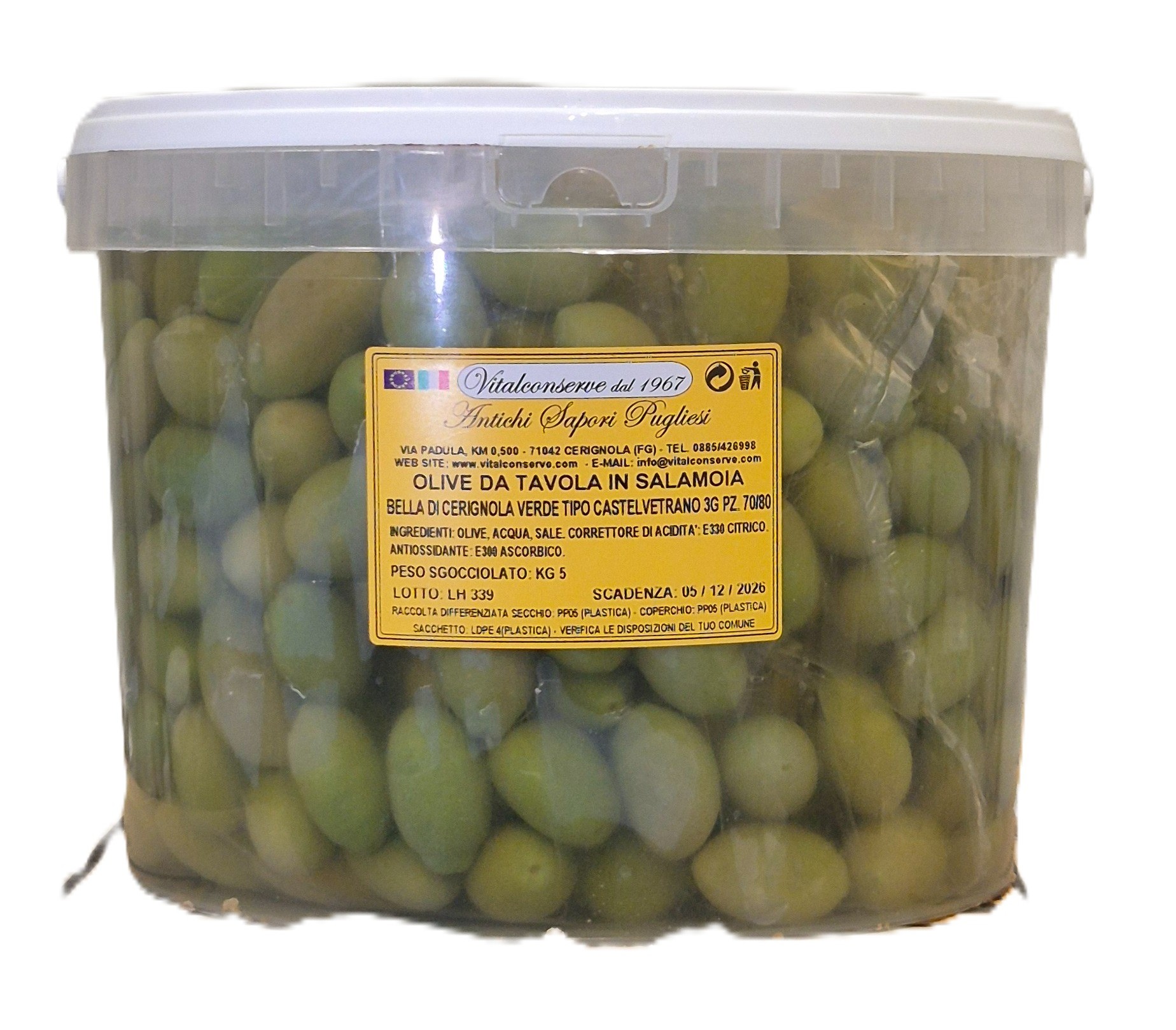 Olive In Salamoia Nocellara Jumbo 5Kg