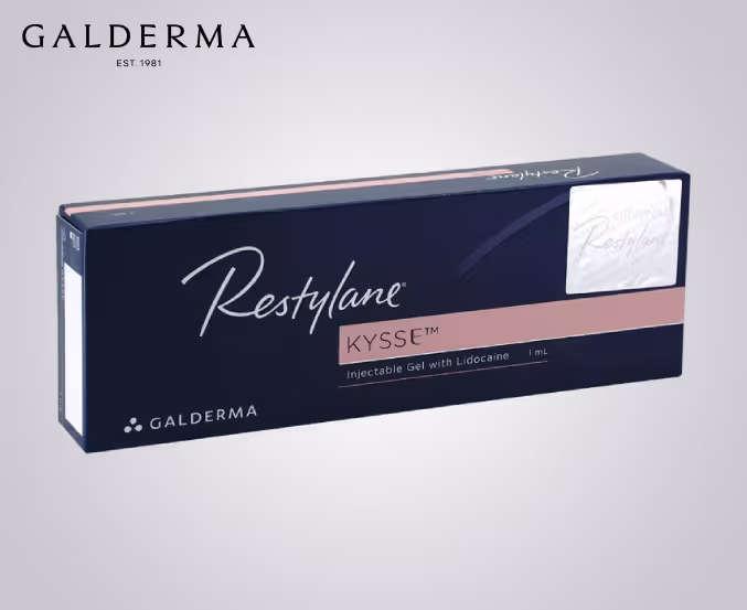 Verpackung Restylane® Kysse auf weißem Hintergrund